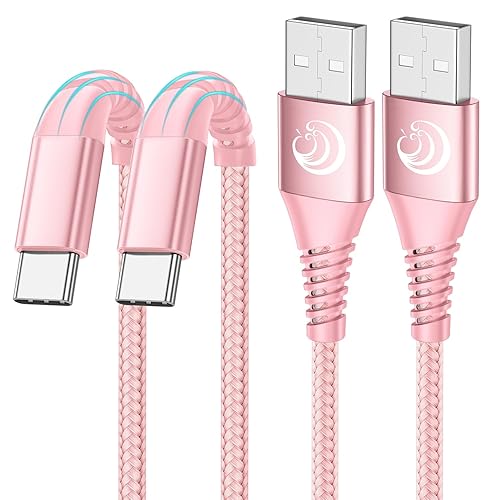 USB C Cable Yosou 3A Fast Charging Type C Cord【2Pack 6FT】 Phone Charger for Samsung Galaxy S22 S21 S20 FE S9 S8 A20 A21 A10e A50 A51 S10e, LG Velvet, G8/Z3/Z4 and PS5 - 6FT+6FT - Pink