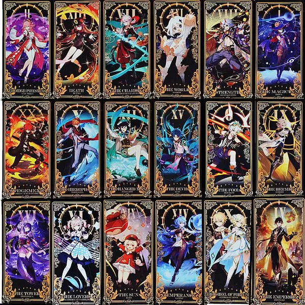 Genshin Impact Tarot Cards Major Arcana 22 Cards Trumps
