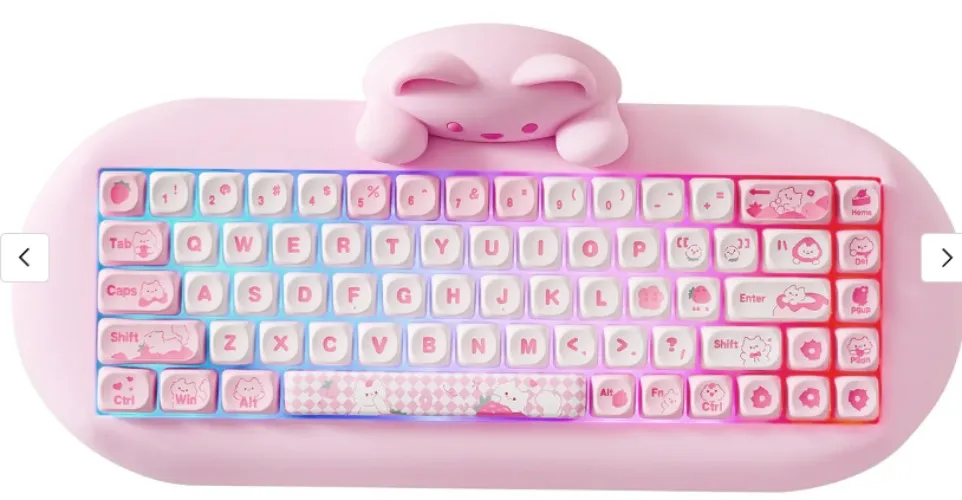 PRE-ORDER YUNZII C68 Hi-Fi Mechanical Keyboard | Pink / Caramel Coffee-Mute Linear
