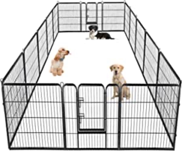 Dog Pen Extra Large Indoor Outdoor Dog Fence Playpen Heavy Duty 16 Panels 40 Inches Exercise Pen Dog Crate Cage Kennel Black - 16 panels 40 inch