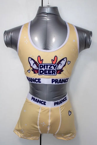 Ditzy Deer Underwear Set | Sports Bra & Boxer Shorts - SplatCosplay