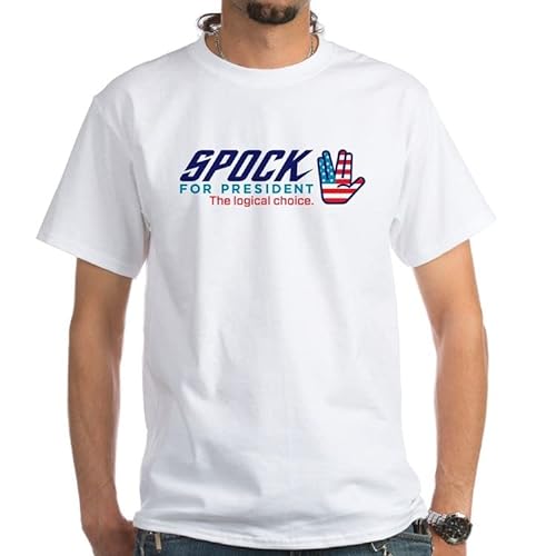 CafePress Spock for President White T Shirt Cotton T-Shirt - Small - White