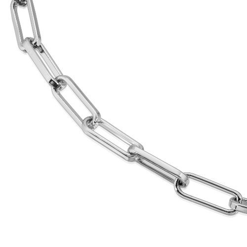 Silver Elongated Link Chain - 14"