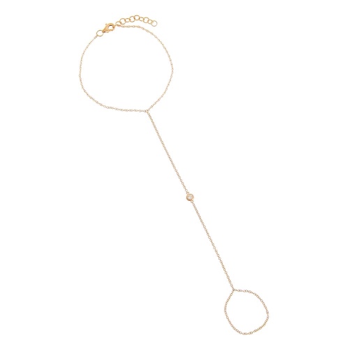 Diamond Bezel Hand Chain 14K - 14K Gold