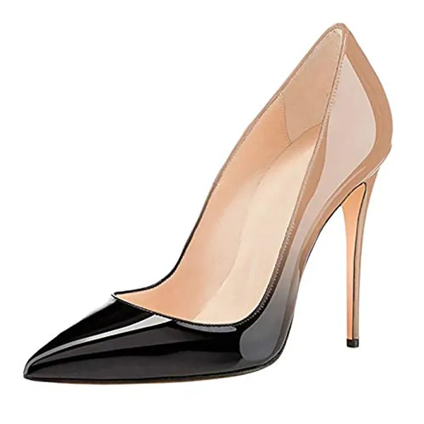 COLETER Women's 4 Inch Pumps Pointy Toe Wedding Dress Shoes Slip on Stiletto Pumps