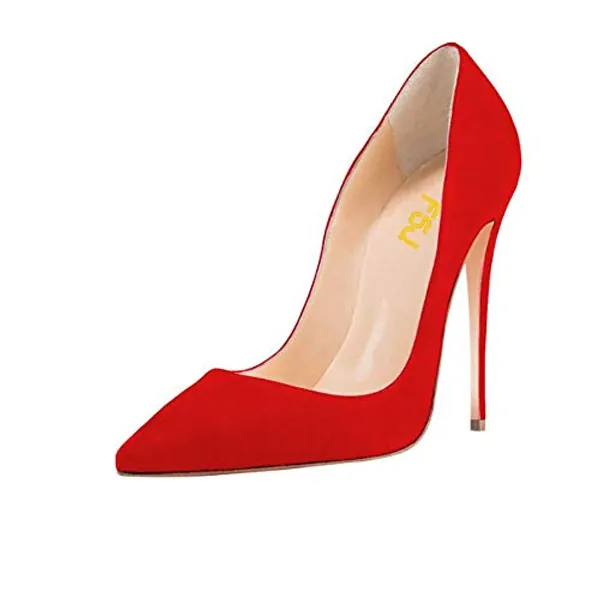 FSJ Women Formal Pointed Toe Pumps High Heel Sexy Stilettos Slip On Office Cute Evening Dress Shoes Size 4-15 US