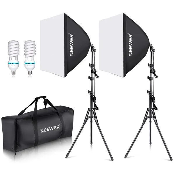 Neewer 700W Professional Photography 24x24 inches/60x60 Centimeters Softbox with E27 Socket Light Lighting Kit