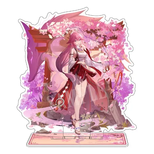 Yae Miko Standee Pink Genshin Impact Yae Miko Fox Acrylic Stand