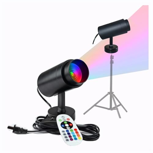 Peanutech RGB Photography Lighting Spotlight LED Video Light Continuous Output Studio Lighting with Remote Adjustable Focus (Black)… - Black
