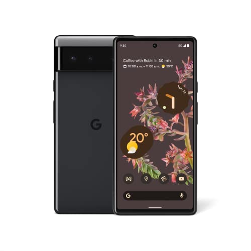 Google Pixel 6, 5G Android Phone - Unlocked Smartphone with Wide and Ultrawide Lens - 128GB - Stormy Black - Stormy Black