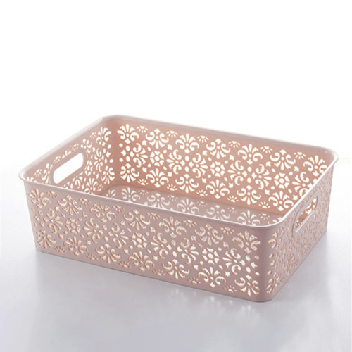 Patterned Storage Baskets - Peach (Large)
