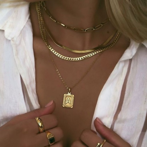 Gold chain with initial "A"💫