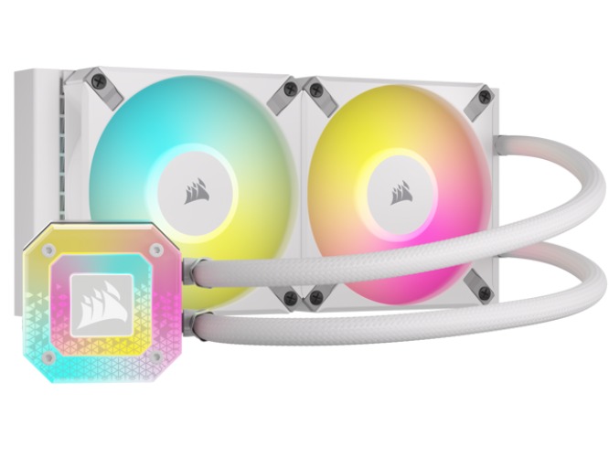CORSAIR iCUE H100i ELITE CAPELLIX XT Liquid CPU Cooler - White - AF120 RGB ELITE Fans - 240mm Radiator - Intel® LGA 1700, 1200,  115X, 2066, AMD® AM5, AM4