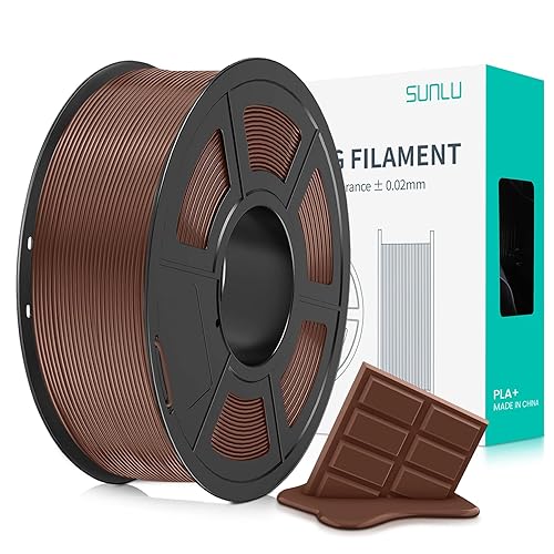 SUNLU PLA Plus 3D Printer Filament, 1.75mm PLA+ 3D Filament for FDM 3D Printer & 3D Pens, Neatly Wound Filament, Strong and Toughness, Dimensional Accuracy +/- 0.02 mm, 1KG Spool(2.2 LBS), Chocolate - 1kg-Chocolate - 1KG