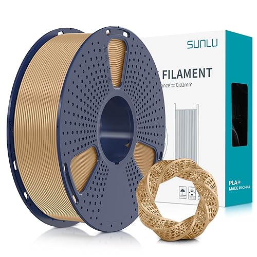 SUNLU PLA Plus 3D Printer Filament, 1.75mm PLA+ 3D Filament for FDM 3D Printer & 3D Pens, Neatly Wound Filament, Strong and Toughness, Dimensional Accuracy +/- 0.02 mm, 1KG Spool(2.2 LBS), Wood - 1000g-Wood Color - 1KG