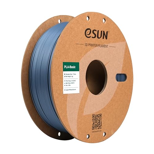 eSUN PLA Filament 1.75mm, PLA Basic 3D Printer Filament Dimensional Accuracy +/- 0.05mm, 1KG Spool (2.2 LBS) Speedy PLA Filament for 3D Printers,Grey - 1KG - Grey