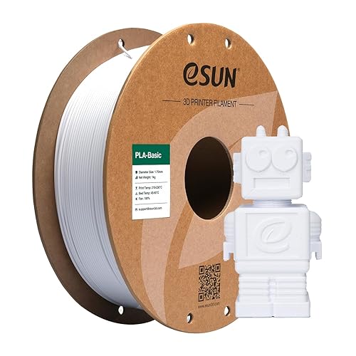 eSUN PLA Filament 1.75mm, PLA Basic 3D Printer Filament Dimensional Accuracy +/- 0.05mm, 1KG Spool (2.2 LBS) Speedy PLA Filament for 3D Printers,Cold White - 1KG - Cold White