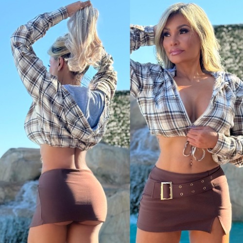 Connie's "TOP SHELF Cali Beach Girl Crop Hoodie" ZIP FRONT and Cinchable Tie Waist, Lightweight for a Cali Winter | S / Plaid