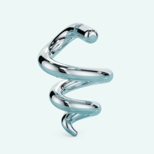 Corkscrew Earring - Silver / Single