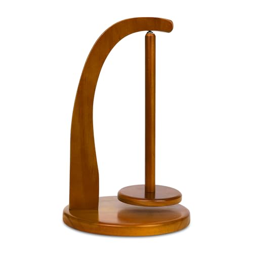 PEUTIER Yarn Holder for Crocheting, Wooden Yarn Spinner Yarn Ball Holder Stand Yarn Skein Holder Gift for Knitting Craft Lovers Accessories Supplies (Walnut Color)