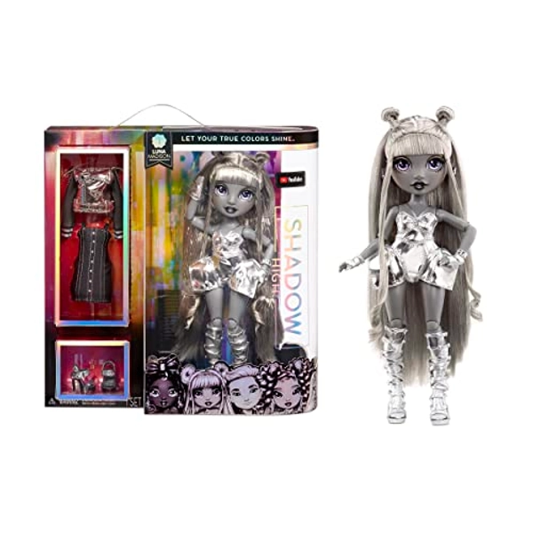 SHADOW HIGH Serie - Luna Madison - Modepuppe in Grautönen mit schönen Haaren, Zwei Designer-Outfits und Accessoires - Zum Sammeln - Für Kinder ab 6 Jahren