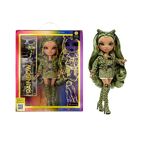 Rainbow High Modepuppe – Olivia Woods - Camo Grün Puppe – Modisches Outfit & 10+ Bunte Spiel-Accessoires - Für Sammler und Kinder von 4-12 Jahren