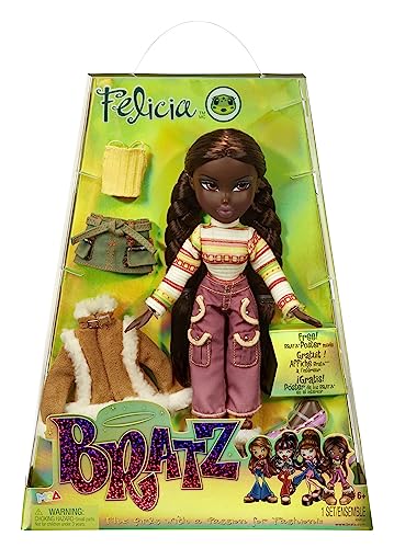 Bratz Original Modepuppe - Felicia - Serie 3 - Puppe, 2 Outfits und Poster - Für Sammler und Kinder ab 6 Jahren