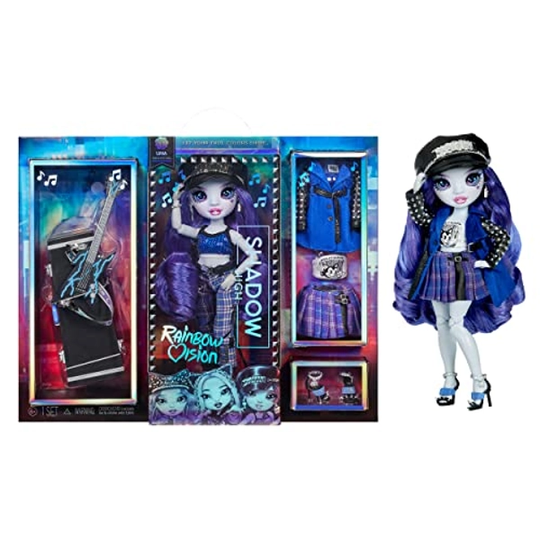 Shadow High Rainbow Vision Neon Shadow - UMA Van HOOSE - Neonblaue Modepuppe, Mix & Match Designer Outfits und Rock Band Accessoire Spielset - Für Kinder und Sammler ab 6 Jahren