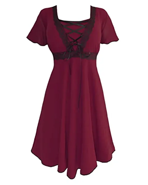 Dare to Wear Angel Corset Dress: Gothic Medieval Womens Renaissance Fair Viking Festival Cosplay Shift Frock