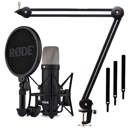 Rode NT1 Signature Black Studio microphone + keepdrum MS138 Articulated arm tripod