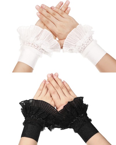 Floral Layered Cuff 2 Pairs Lace