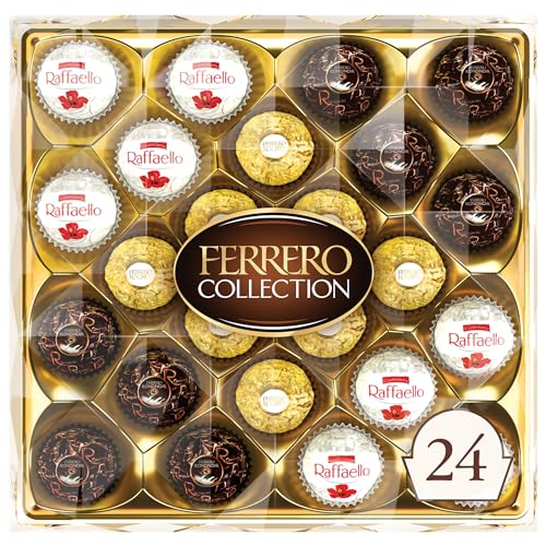 Ferrero Collection, ​24 Count, Premium Gourmet Assorted Hazelnut Milk Chocolate, Dark Chocolate and Coconut, Great Easter Gift, 9.1 oz - Assorted - 24 Count (Pack of 1)