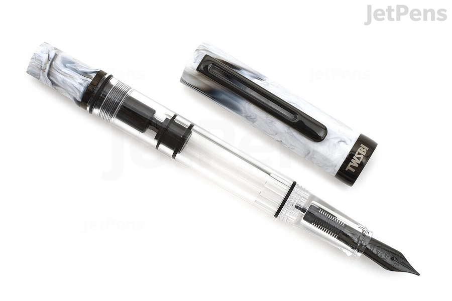 TWSBI ECO Carrara w/ Onyx Fountain Pen - Fine