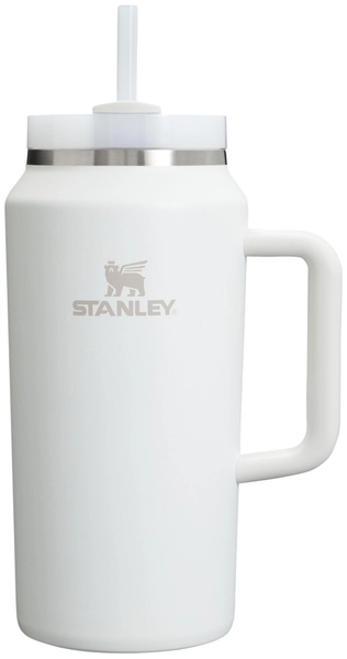 Stanley Quencher H2.0 - Vaso con asa y pajita, 64 onzas, tapa giratoria de 3 vías, taza de acero inoxidable aislada para viajes y deportes, sin BPA, escarcha - 64 onzas - Frost