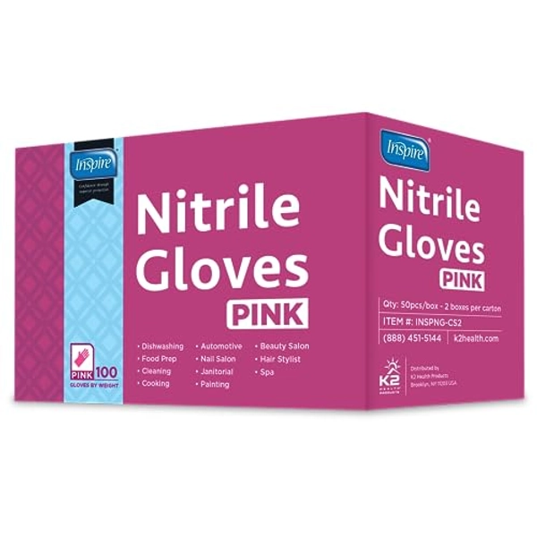 Inspire Nitrile Pink 100 Count