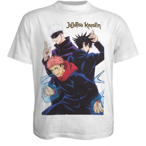 JUJUTSU KAISEN - TRIO - Front Print T-Shirt White - XXL