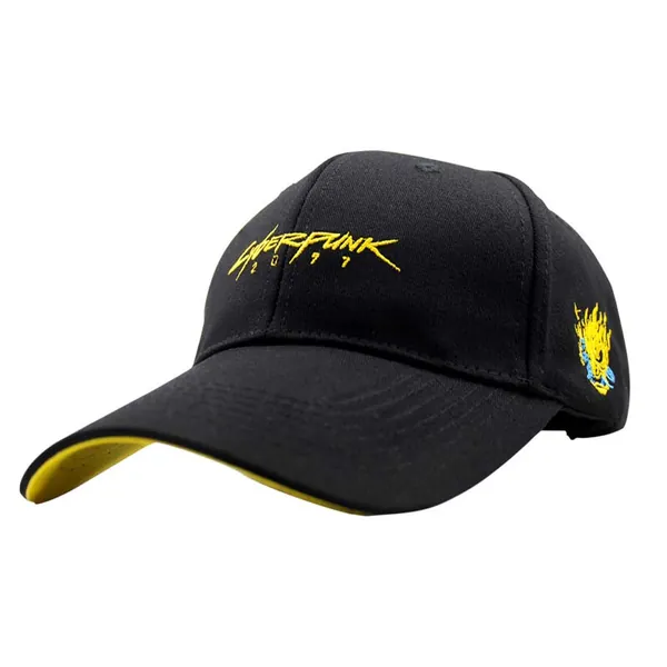 Cyberpunk Baseball Cap Black Sci-Fi Curve Cap - Yellow
