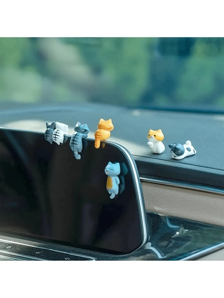 6pcs Adorable Cartoon Cat Figurines