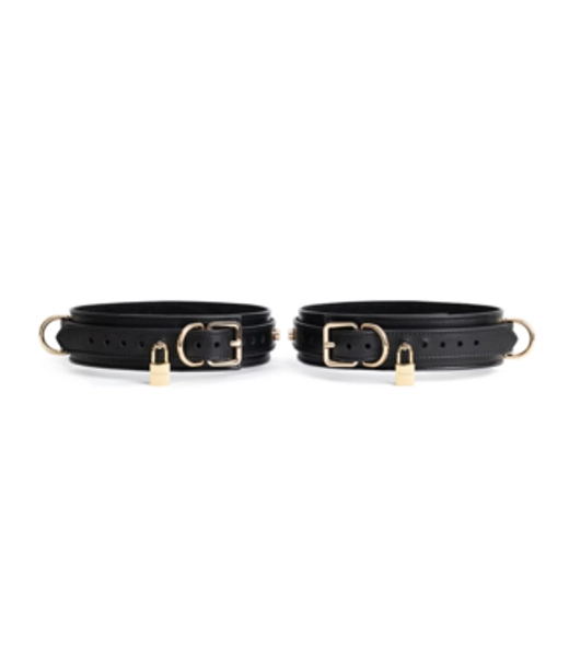 Anoeses Estrid Thigh Cuffs Black with Gold Lock