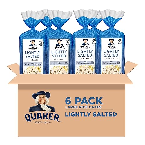 Quaker Large Rice Cakes, Lightly Salted, Pack of 6 - Lightly Salted