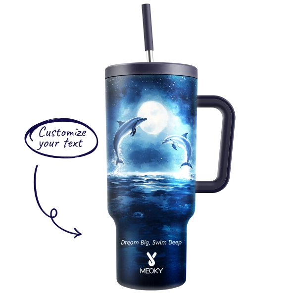 Moonlight Ocean - Customized 40oz Tumbler With Straw -Gifts for yourself, family, friends, lovers!