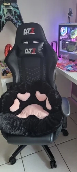 Paw Print Seat Cushion - Black / 70x80cm