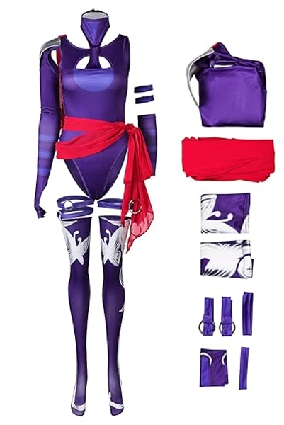 Psylocke Cosplay Costume Superhero Sai Full Set Adult Women Jumpsuit Halloween Carnival Party Suit