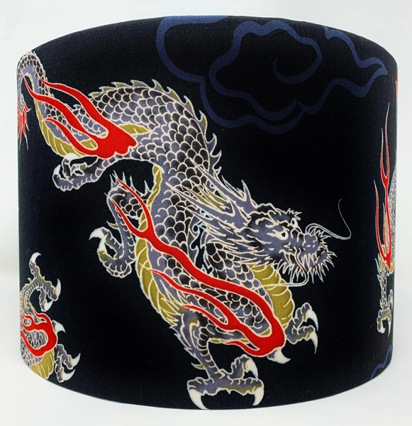 Dragon Lampshade, Japanese Lamp Shade, Oriental Chinese Black Shade, for Table or Standard Lamps or Ceiling Lights - Etsy UK