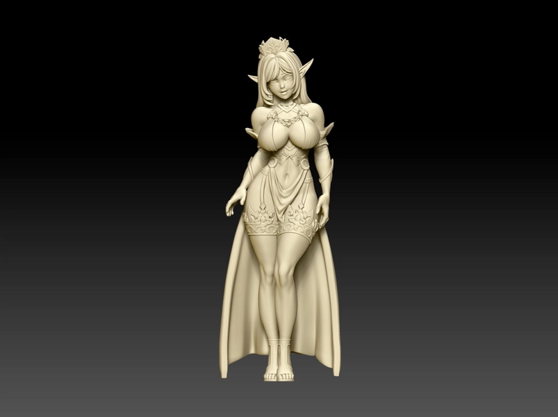 Elfa Elf Pinup | 32mm or 75mm Fantasy Miniature | DnD Miniature | Dungeons and Dragons | Tabletop | Pathfinder | Role Playing