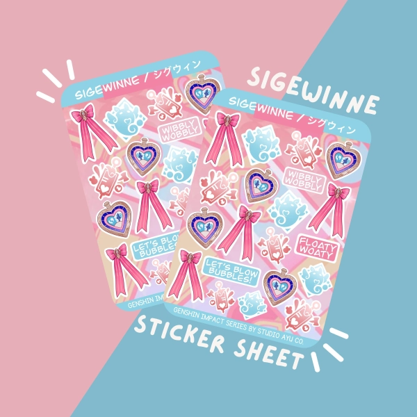 Sigewinne Waterproof Matte Sticker Sheet - Genshin Impact Series