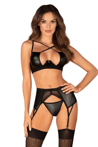 Norides Bra, Thong & Suspender | XS-S (UK 6-8) / Black