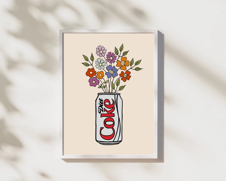Diet Coke Wildflowers | Digital Download | Instant Download | Wall Art