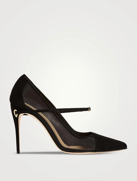 Jennifer Chamandi Lorenzo Mesh And Suede Pumps