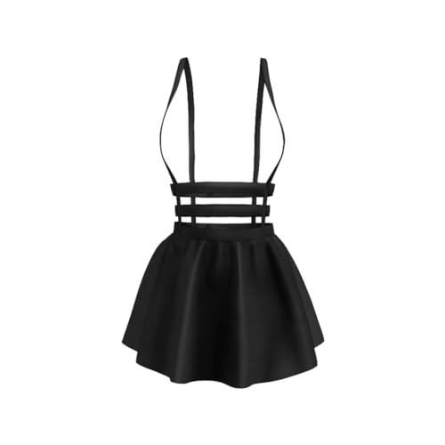 Falda Mujer, Mini Corto Elástica Plisada Básica Falda, Mujer Falda Corta Acampanada, Falda, falda hueca con cremallera, Elástica Plisada Básica Falda, Mujer Falda Corta Acampanada, negro, L